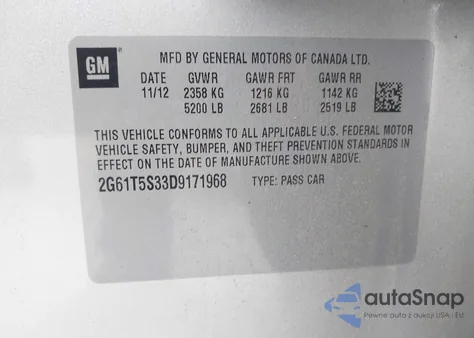 2013 Cadillac Xts Premium из США, поврежденный, VIN 2G61T5S33D9171968